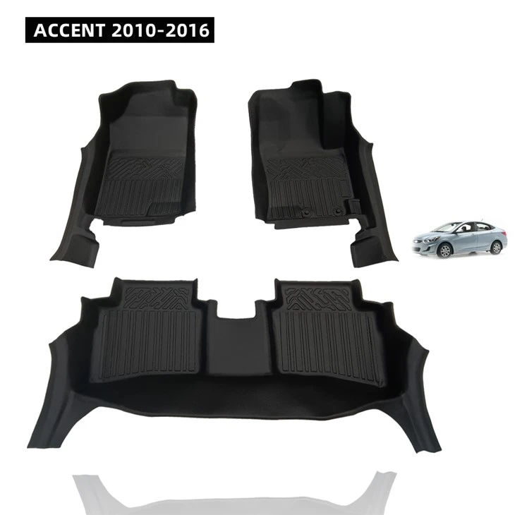 Full Set Non-Skid Vehicles Car Accessories 5D TPE CAR Mat For ACCENT 2010-2016